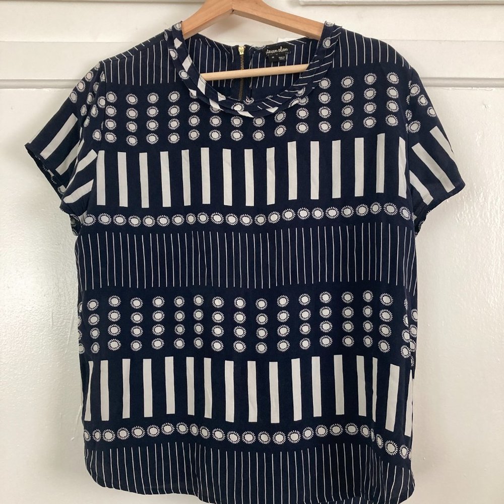 Steven Alan Geometric Silk Top